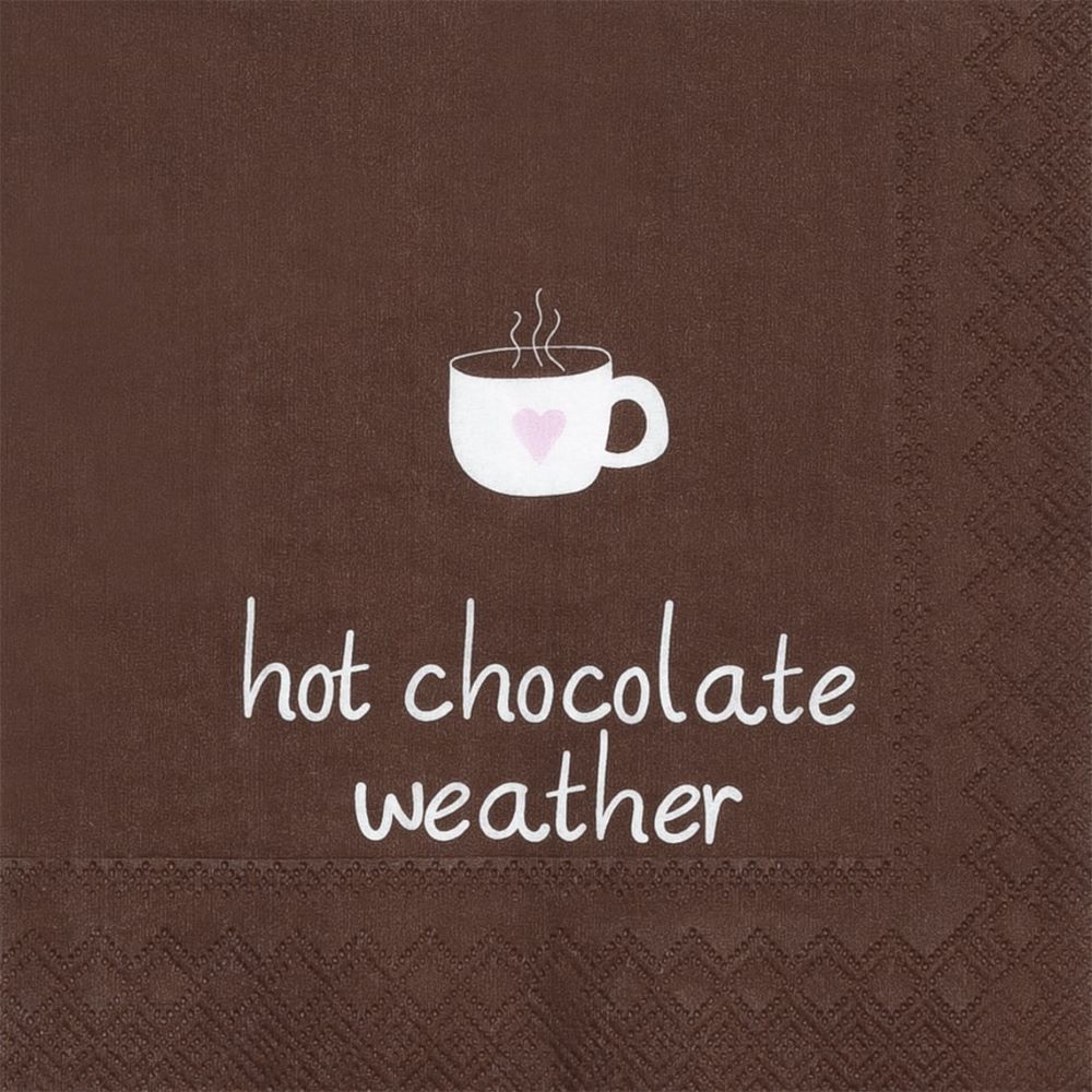 Braune Cocktailserviette "hot chocolate weather" günstig online kaufen