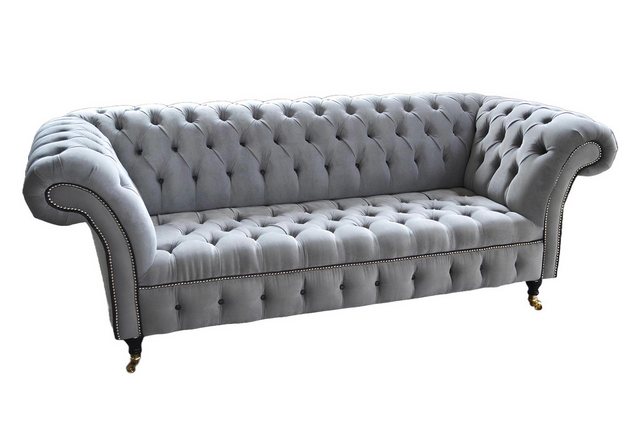 Xlmoebel Sofa Sofa mit Chesterfield-Stil und klassischem Stoffbezug in Scha günstig online kaufen