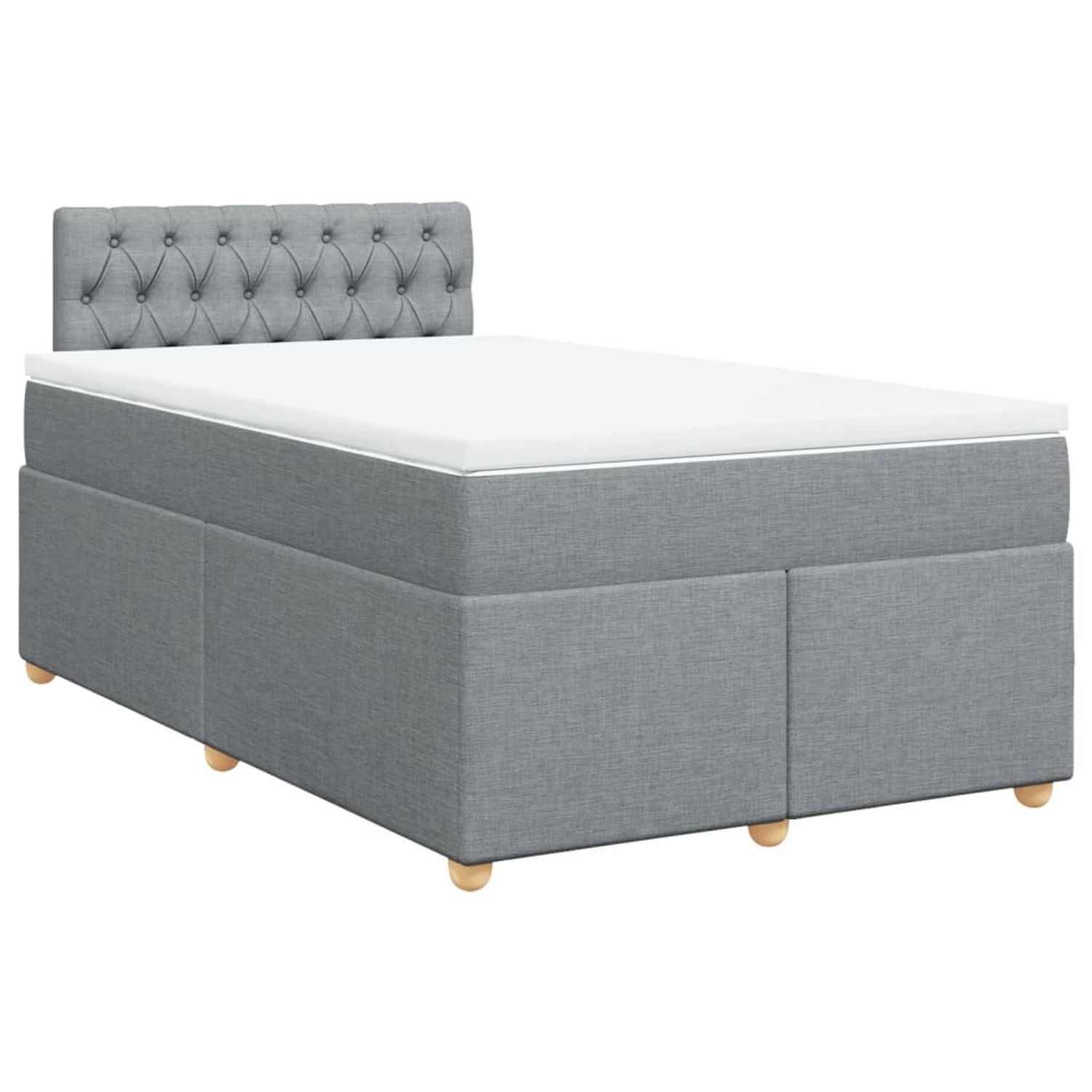 vidaXL Boxspringbett, Boxspringbett mit Matratze Hellgrau 120x190 cm Stoff günstig online kaufen