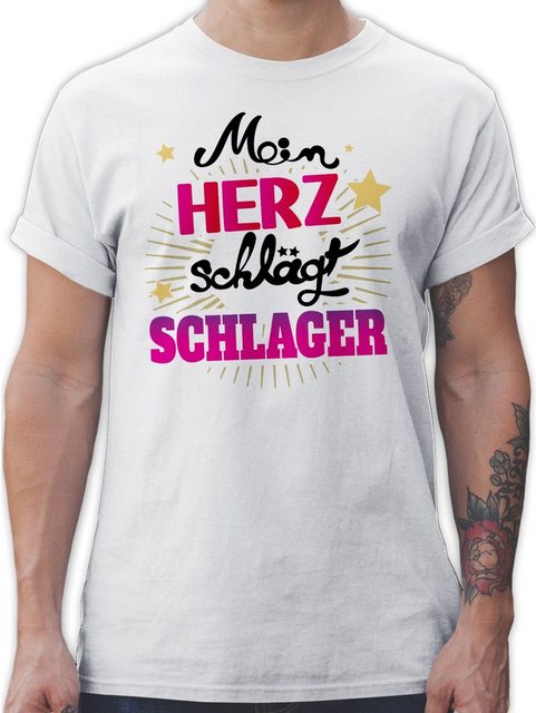 Shirtracer T-Shirt Mein Herz schlägt Schlager Outfit Schlagerparty I Schlag günstig online kaufen