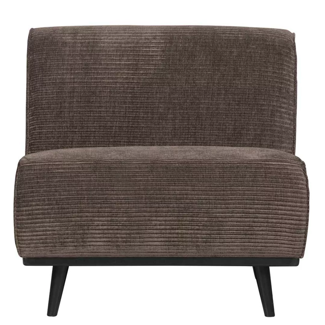 Modulsofa Element Taupe mit Cord Bezug Vierfußgestell aus Holz günstig online kaufen