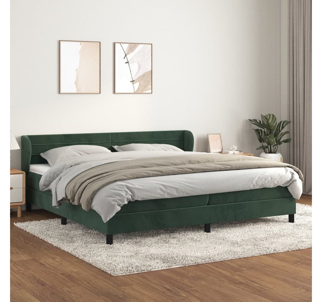 vidaXL Boxspringbett Boxspringbett mit Matratze Dunkelgrün 200x200 cm Samt günstig online kaufen