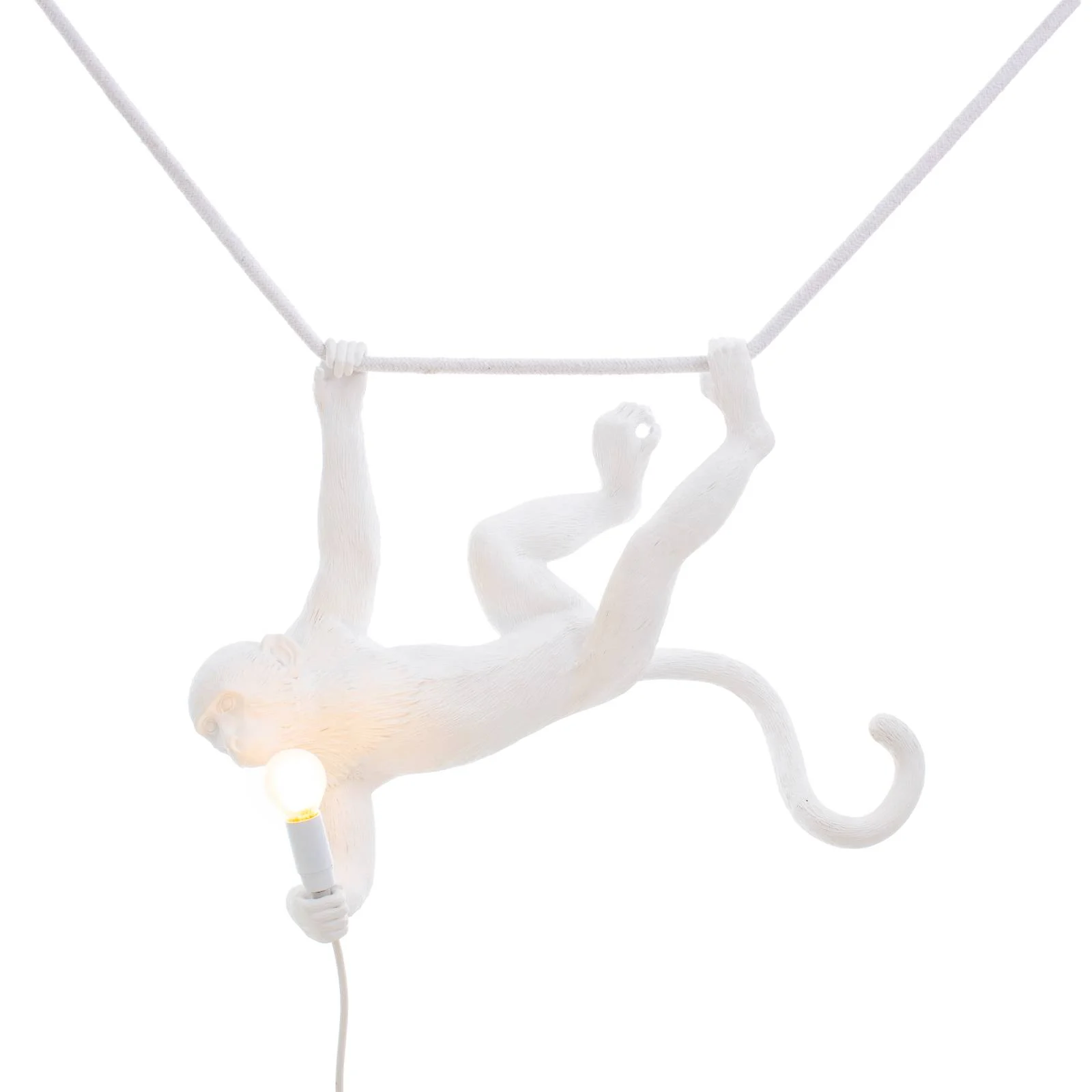 Lampe Monkey Swing plastikmaterial weiß / Indoor - L 60 cm - Seletti - Weiß günstig online kaufen