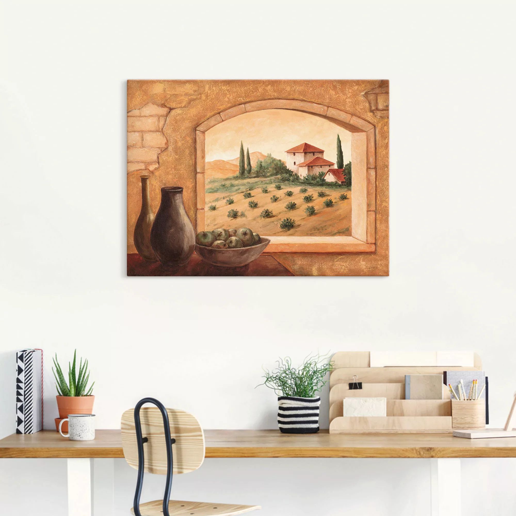 Artland Wandbild »Toskana«, Fensterblick, (1 St.), als Alubild, Outdoorbild günstig online kaufen