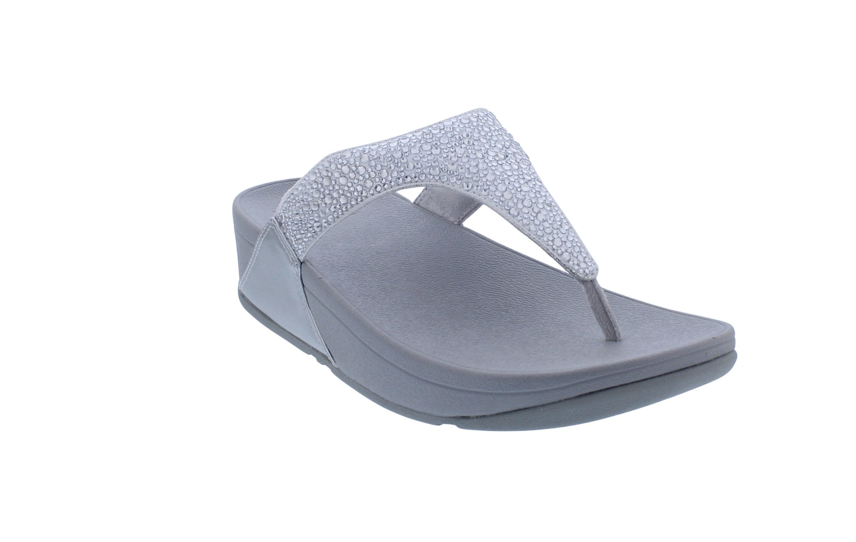 Fitflop LULU CRYSTAL-MIX TOE-POST Zehentrenner Silver günstig online kaufen