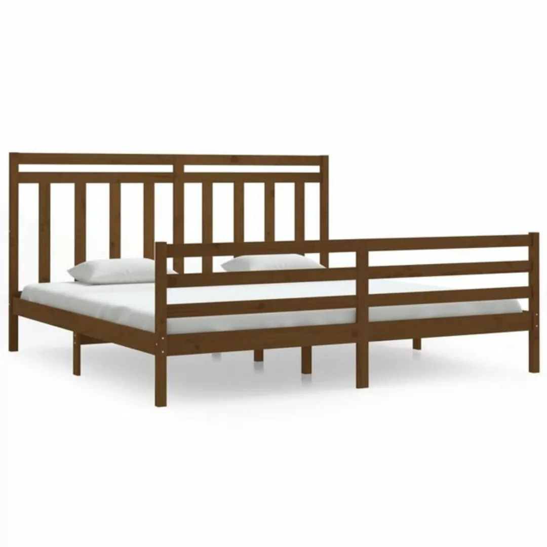 vidaXL Bettgestell Massivholzbett Honigbraun 200x200 cm Bett Bettgestell Do günstig online kaufen