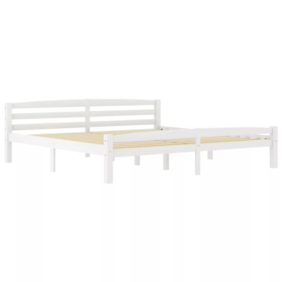 vidaXL Bettgestell Massivholzbett Weiß Kiefer 180x200 cm Doppelbett Bett Be günstig online kaufen