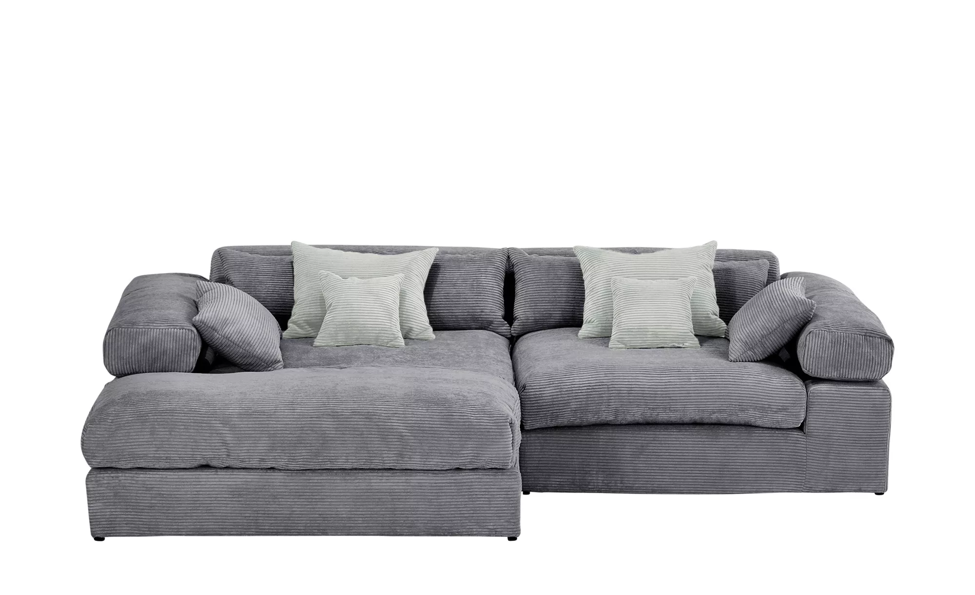 smart Ecksofa in trendigem Cordstoff Lianea ¦ grau ¦ Maße (cm): B: 291 H: 8 günstig online kaufen