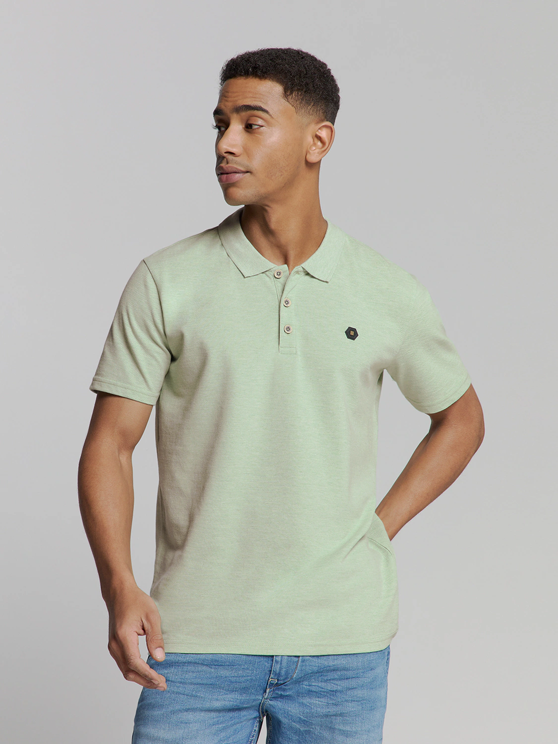 NO EXCESS Poloshirt "No Excess Poloshirt Polo Melange" günstig online kaufen