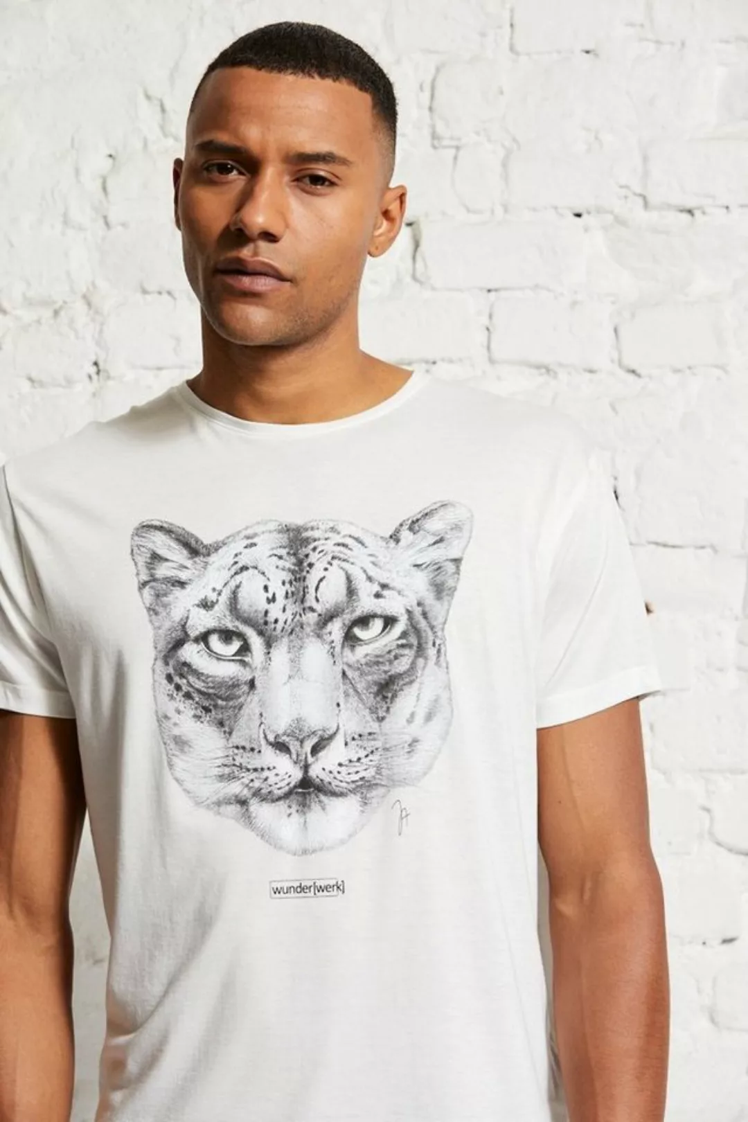 wunderwerk Rundhalsshirt Tee snow leopard male günstig online kaufen