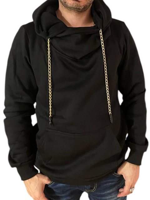 Aaron Bane Hoodie Designer Hoodie – Extra große Kapuze Gold-Panzerkette als günstig online kaufen