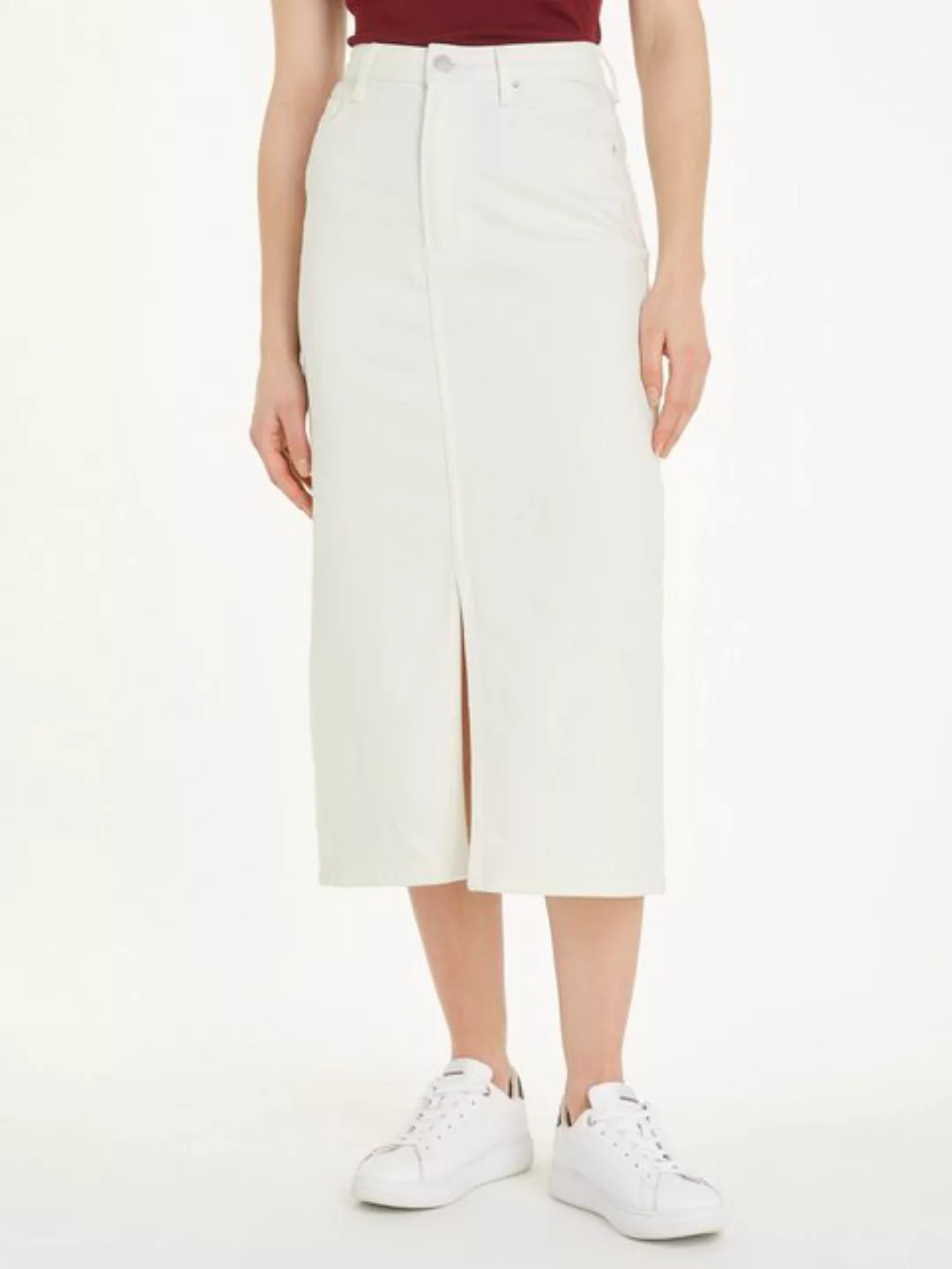 Tommy Hilfiger Bleistiftrock "MIDI STRAIGHT SKIRT HW ECRU", im 5-Pocket-Sty günstig online kaufen