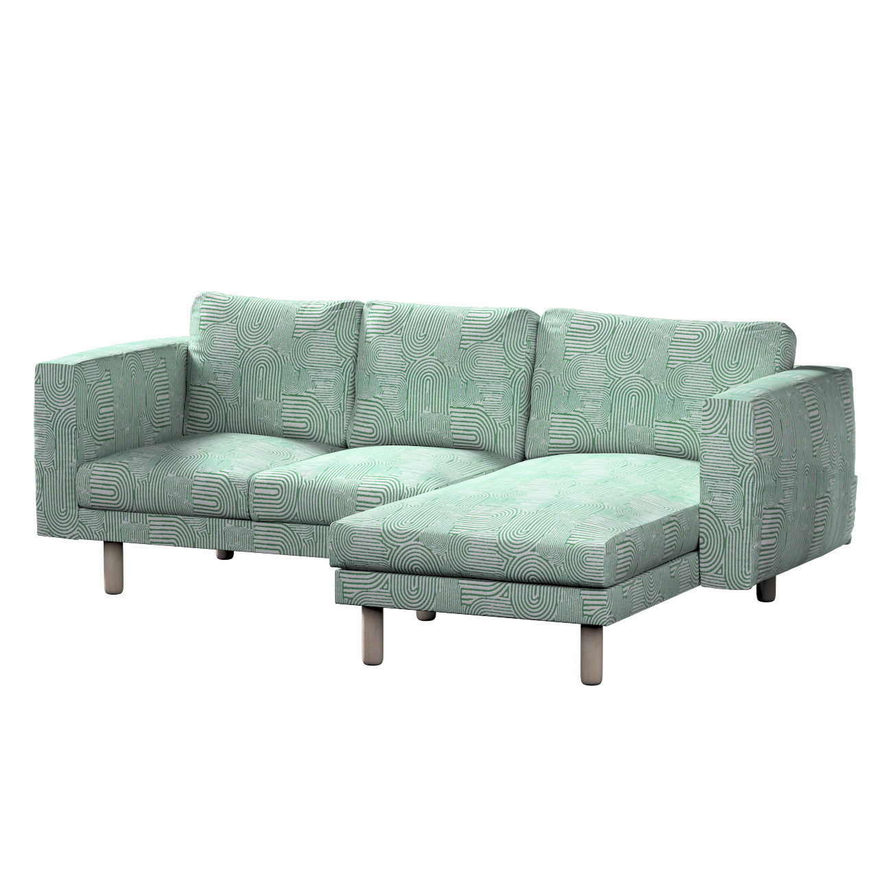 Bezug für Norsborg 3-Sitzer Sofa mit Recamiere, mintgrün-ecru, Norsborg Bez günstig online kaufen