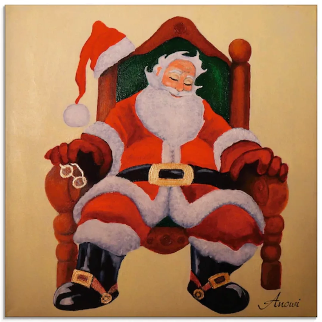 Artland Glasbild "Schlafender Weihnachtsmann", Weihnachten, (1 St.), in ver günstig online kaufen