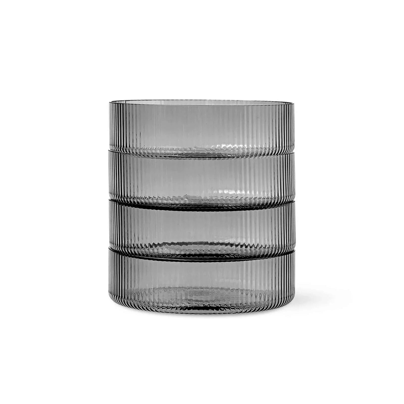 ferm LIVING Servierschüssel Ripple, grau, Ø 12,2 cm, 4er-Set günstig online kaufen