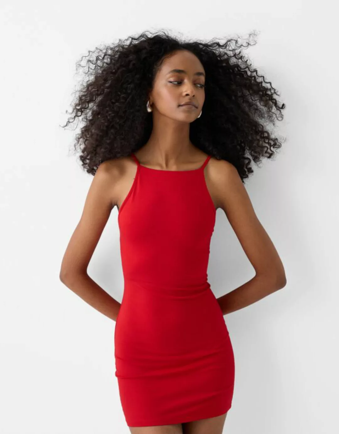 Bershka Mini-Neckholderkleid Damen M Rot günstig online kaufen