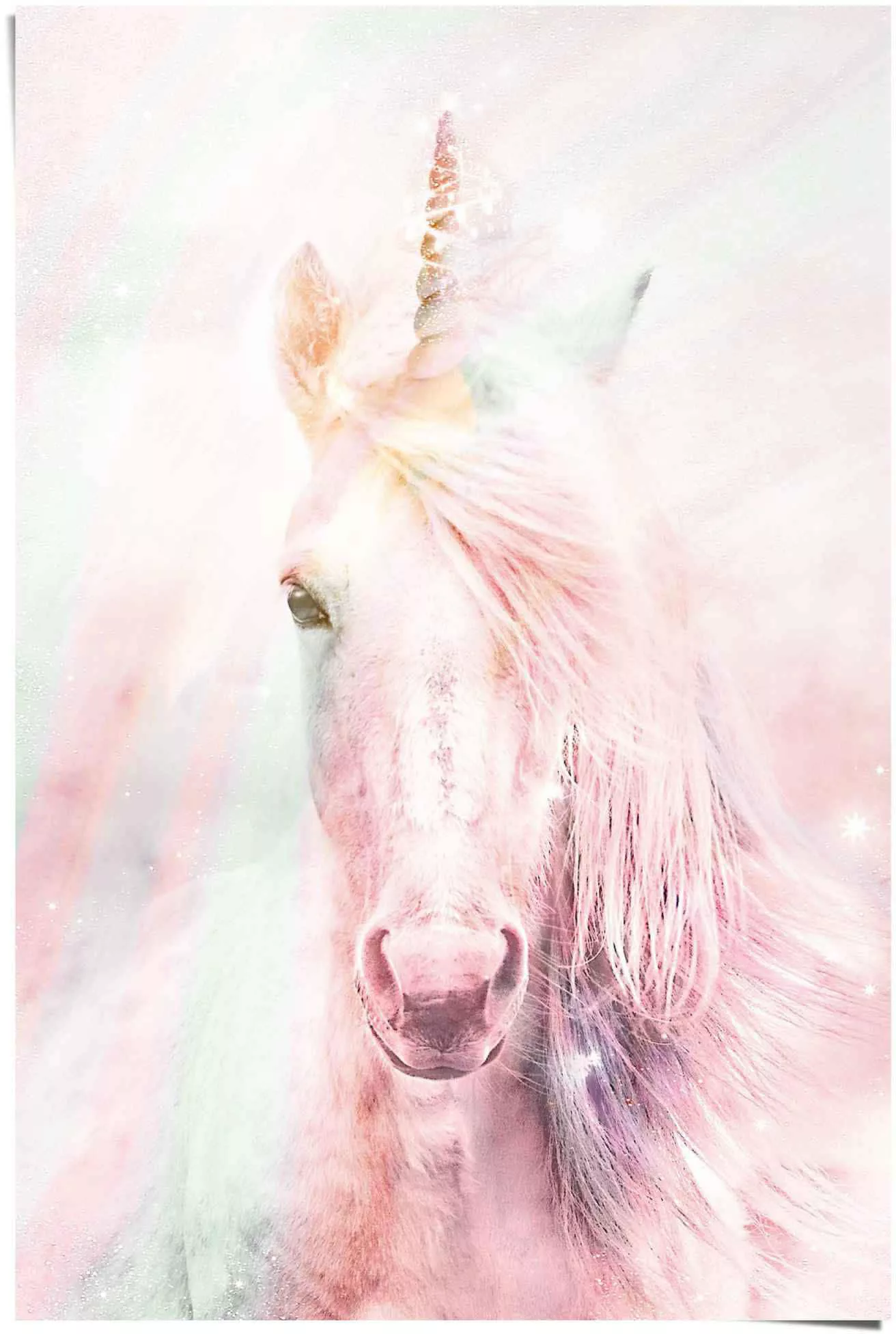 Reinders Poster "Poster Magisches Einhorn Farbenfroh - Fantasie - Pferd", E günstig online kaufen