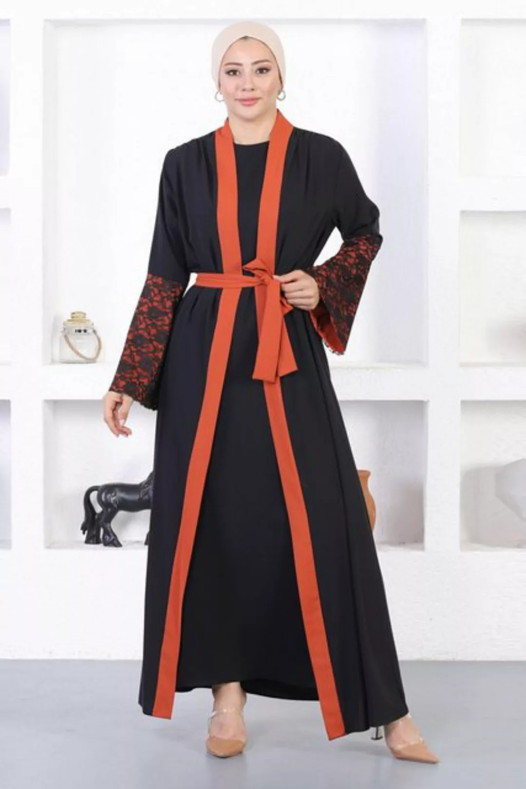 MODAMİHRAM Maxikleid Spitzen-Detail Abaya günstig online kaufen