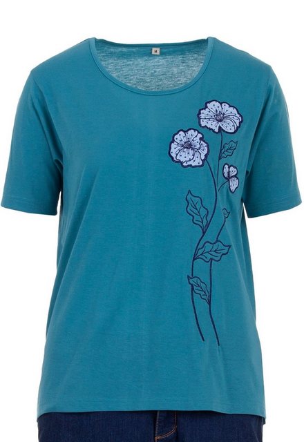 zeitlos T-Shirt zeitlos T-Shirt Damen Kurzarm Rundhals Blumenstickerei günstig online kaufen