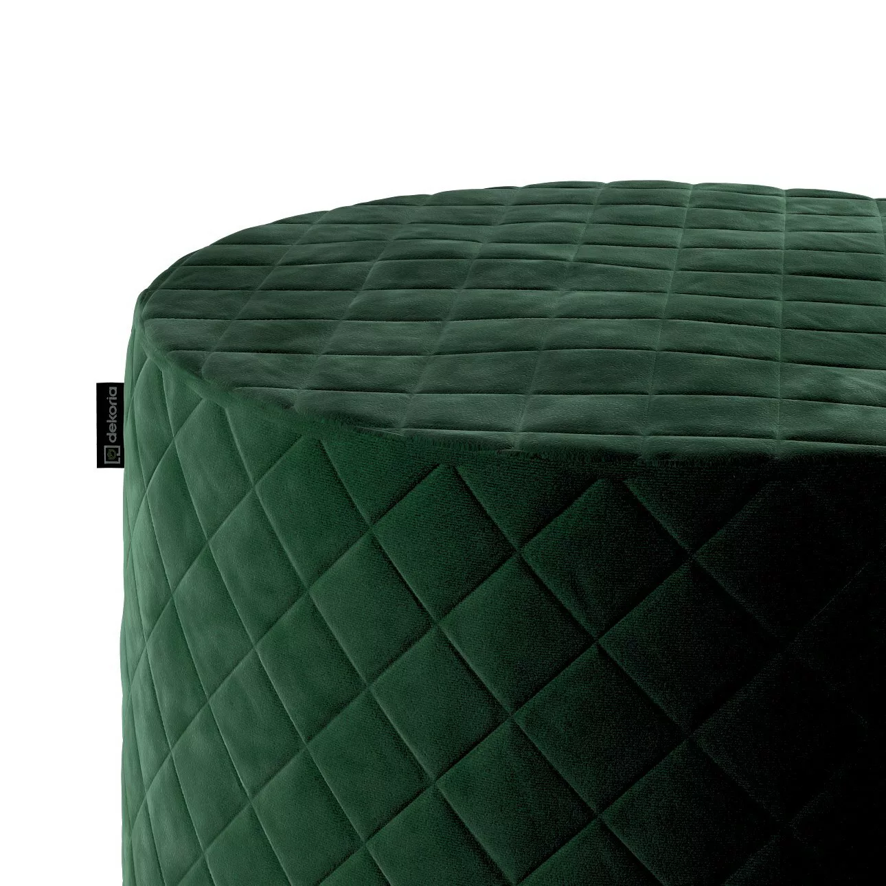 Pouf Barrel gesteppt, grün, ø 40 x 40 cm, Velvet (704-13) günstig online kaufen