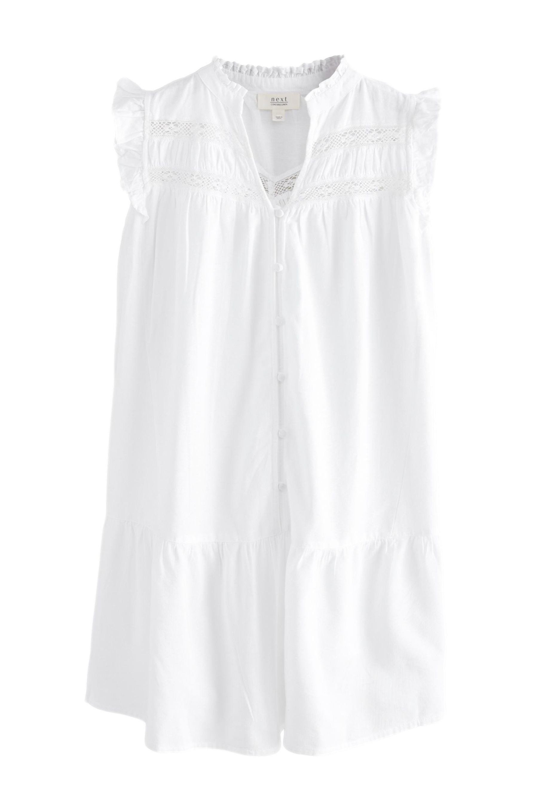 Next A-Linien-Kleid Minikleid mit Spitzeneinsatz, Rüschen günstig online kaufen