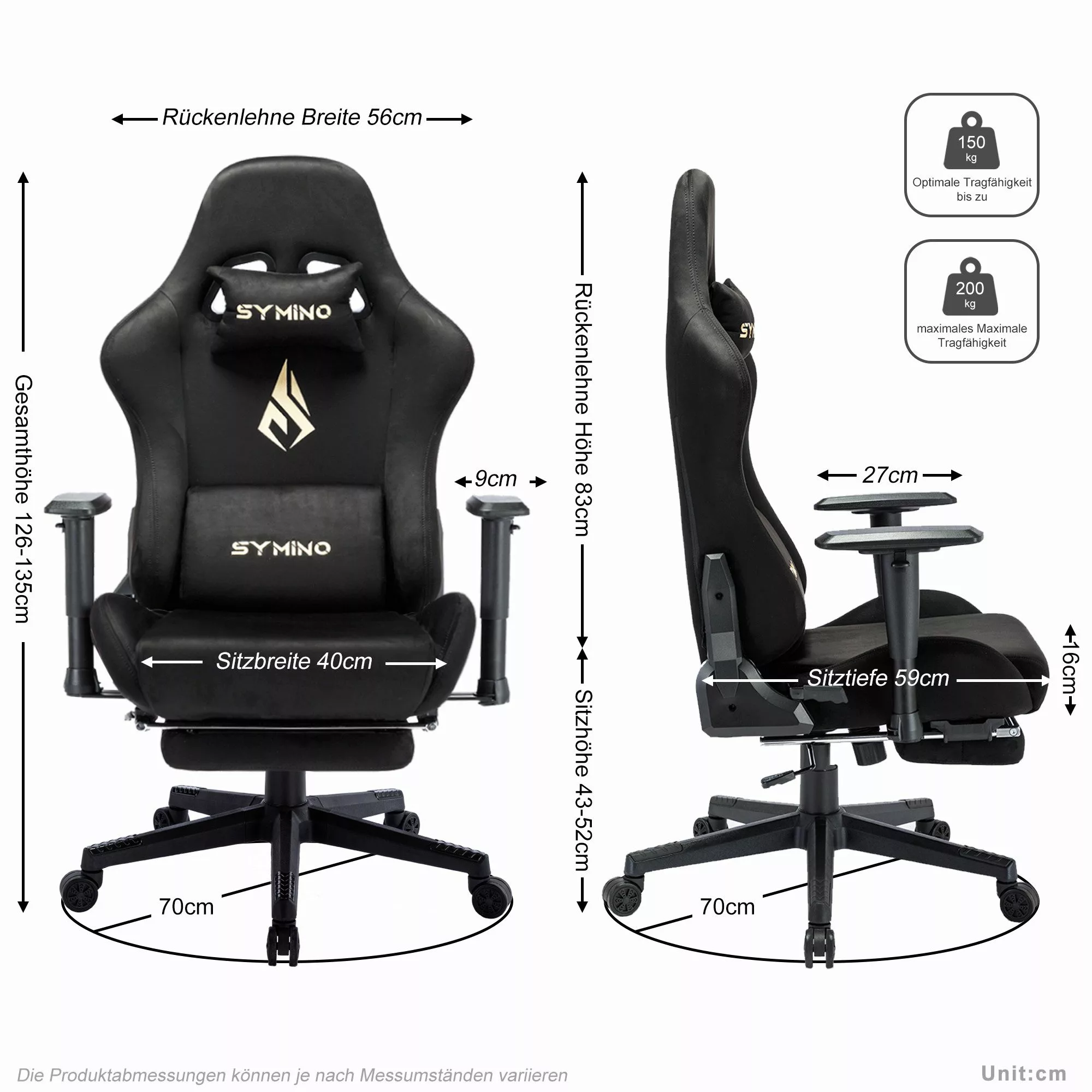 symino Gaming-Stuhl Drehstuhl, verstellbare Armlehnen und günstig online kaufen