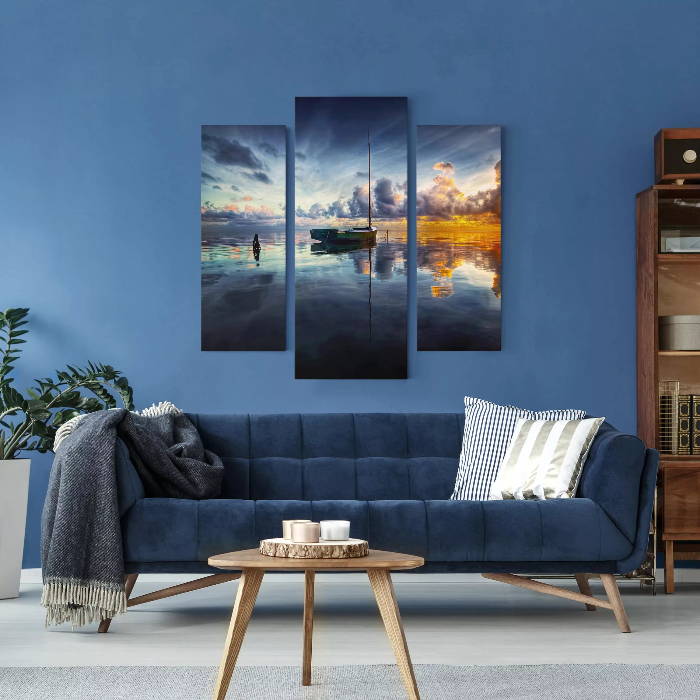 3-teiliges Leinwandbild Strand - Querformat Time For Reflection günstig online kaufen