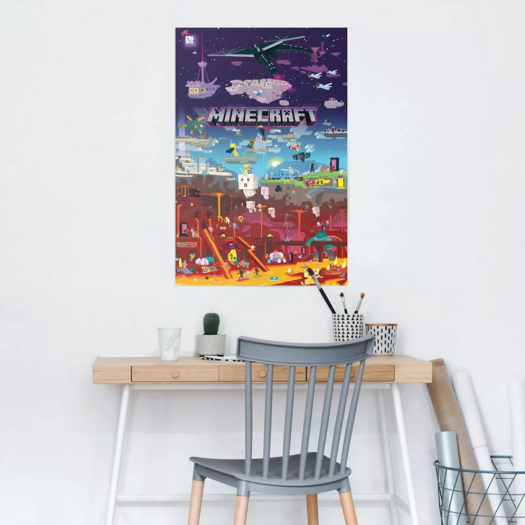 Reinders Poster "Poster Minecraft - world beyond", Spiele, (1 St.) günstig online kaufen