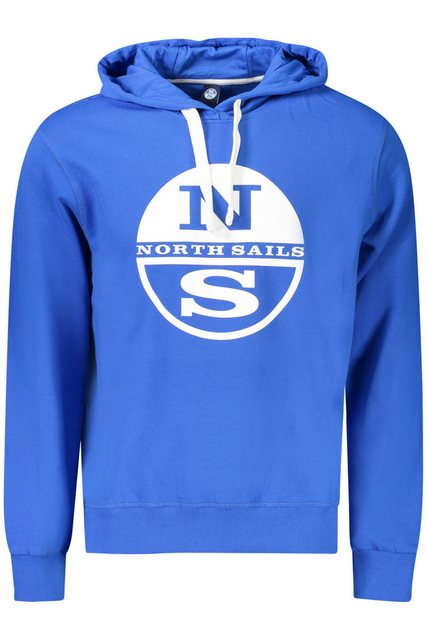 North Sails Sweatshirt Herren-Kapuzensweatshirt Blau mit Print und Logo - günstig online kaufen