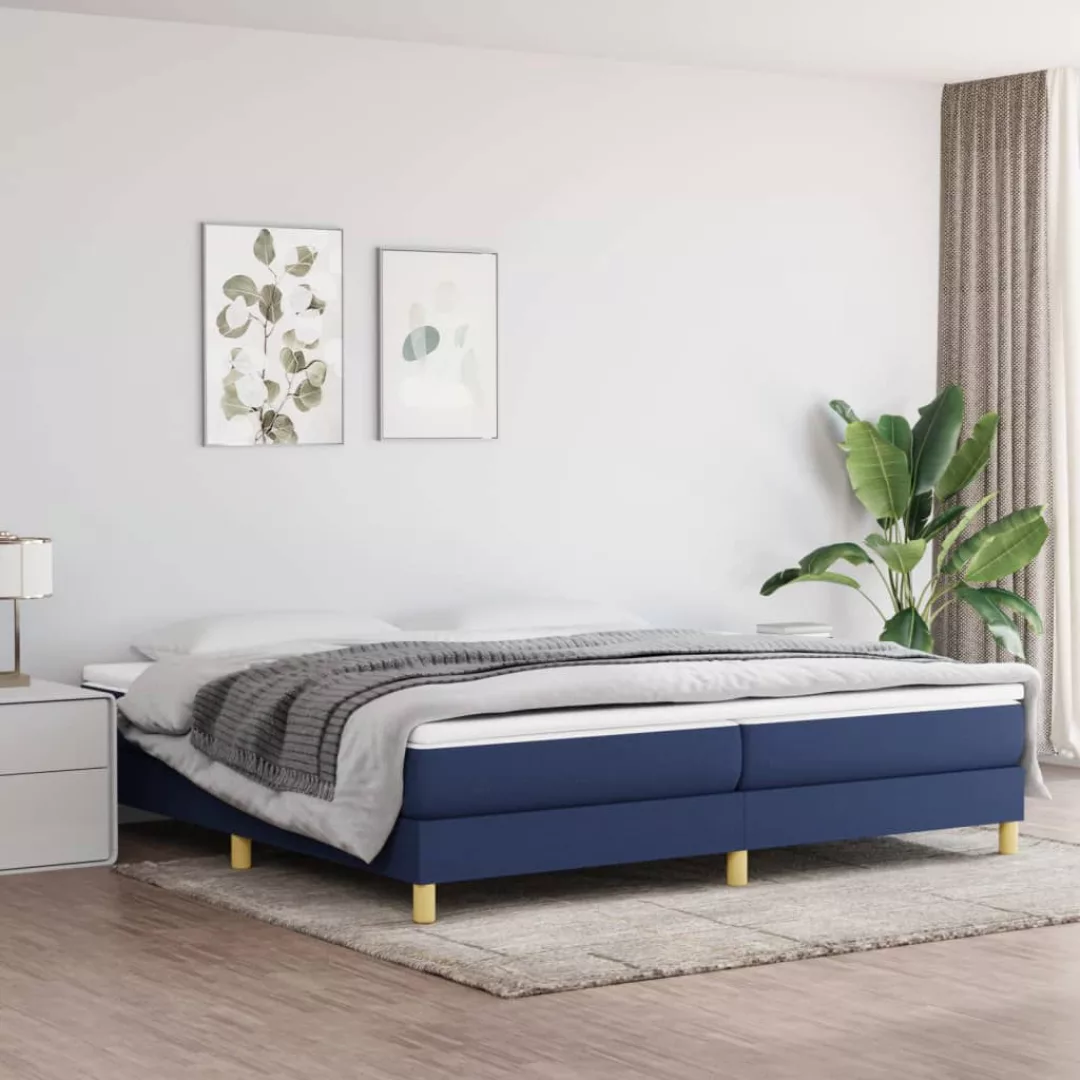 Vidaxl Boxspringbett Blau 200x200 Cm Stoff günstig online kaufen