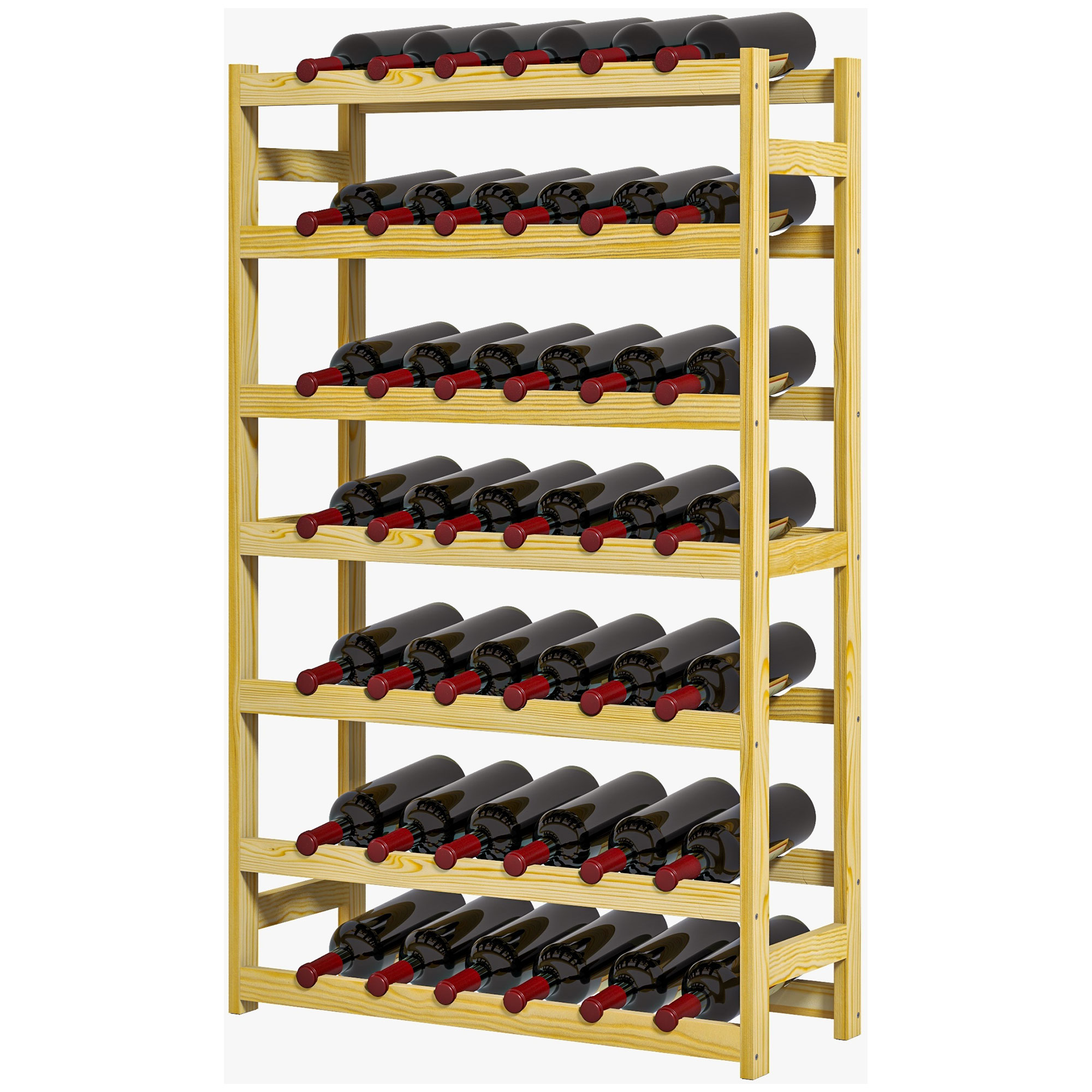 HOMCOM Weinregal Flaschenregal für 42 Weinflaschen, mit 7 Ebenen, Standrega günstig online kaufen