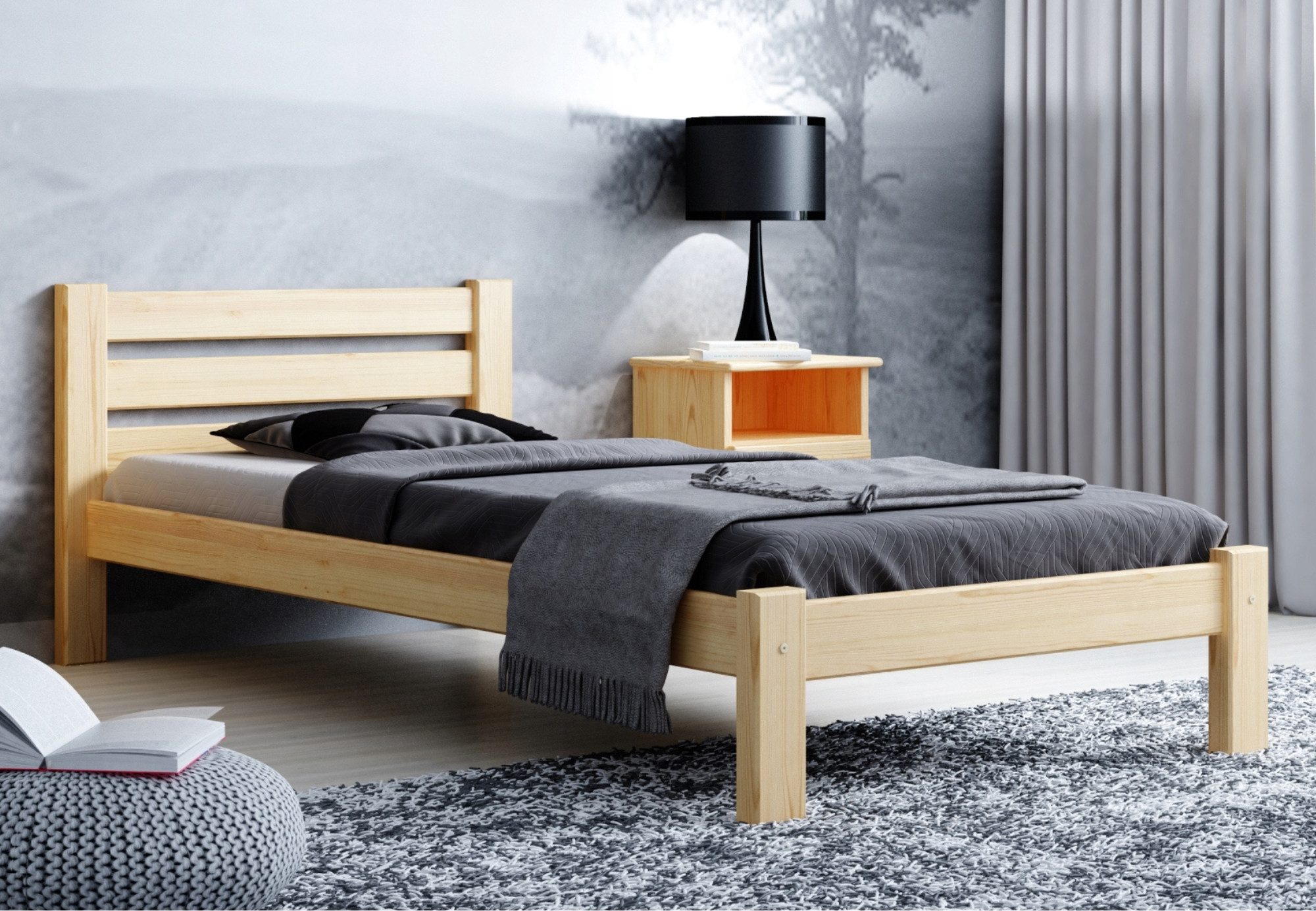 Home Collective Holzbett Einzelbett Massivholz Bett günstig online kaufen