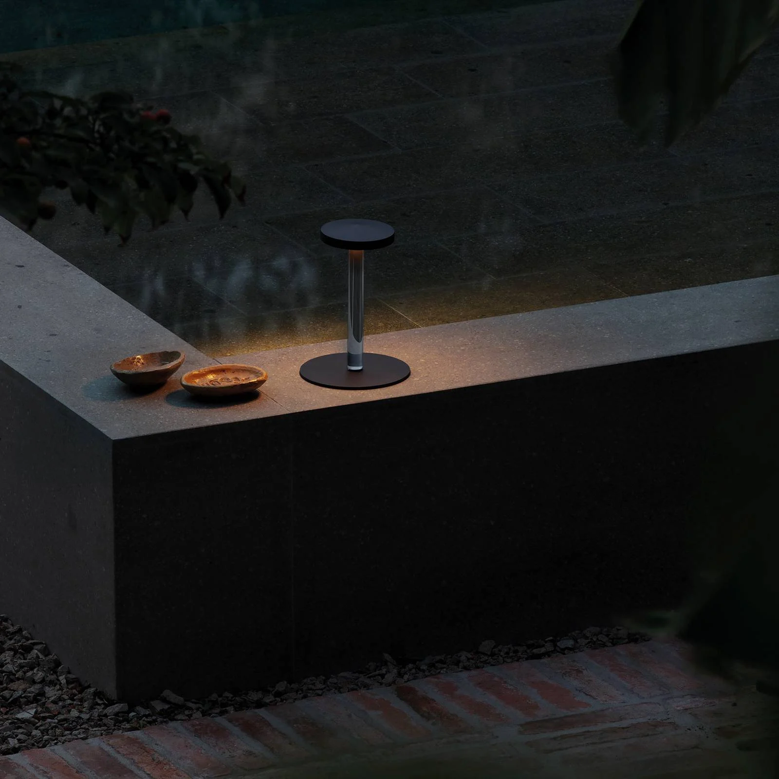 Ideal Lux LED-Akku-Tischlampe Toki schwarz Kunststoff 25,5cm günstig online kaufen