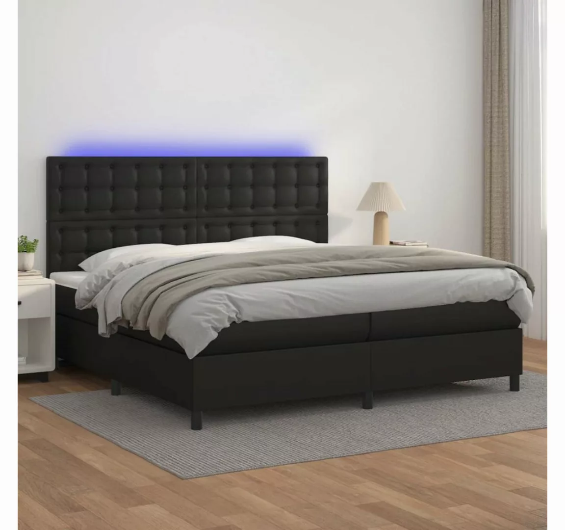 vidaXL Boxspringbett Boxspringbett mit Matratze & LED Kunstleder (200 x 200 günstig online kaufen