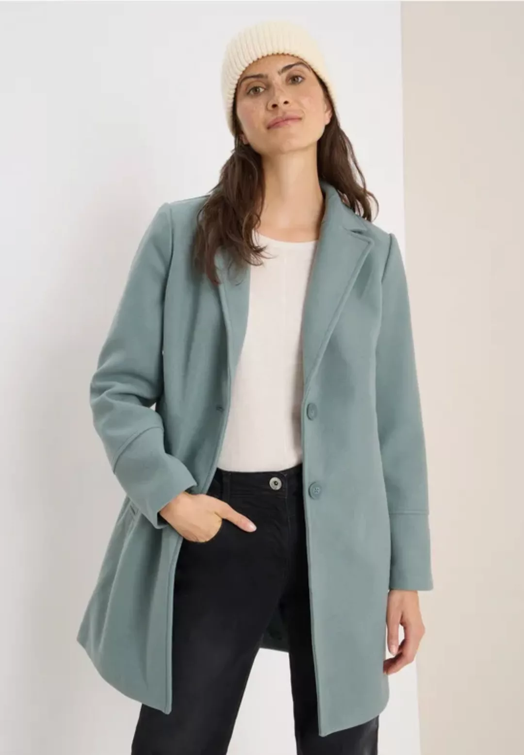 Woll-Optik Revers-Mantel günstig online kaufen