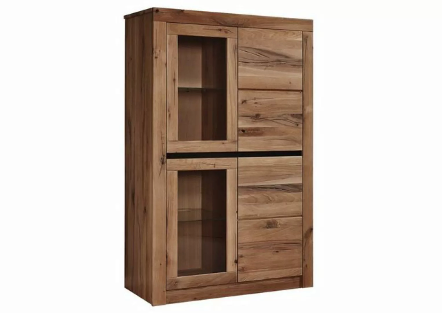 Massivmoebel24 Standvitrine Vitrine Wild-/Zerreiche 95x42x150 Tabacco brown günstig online kaufen