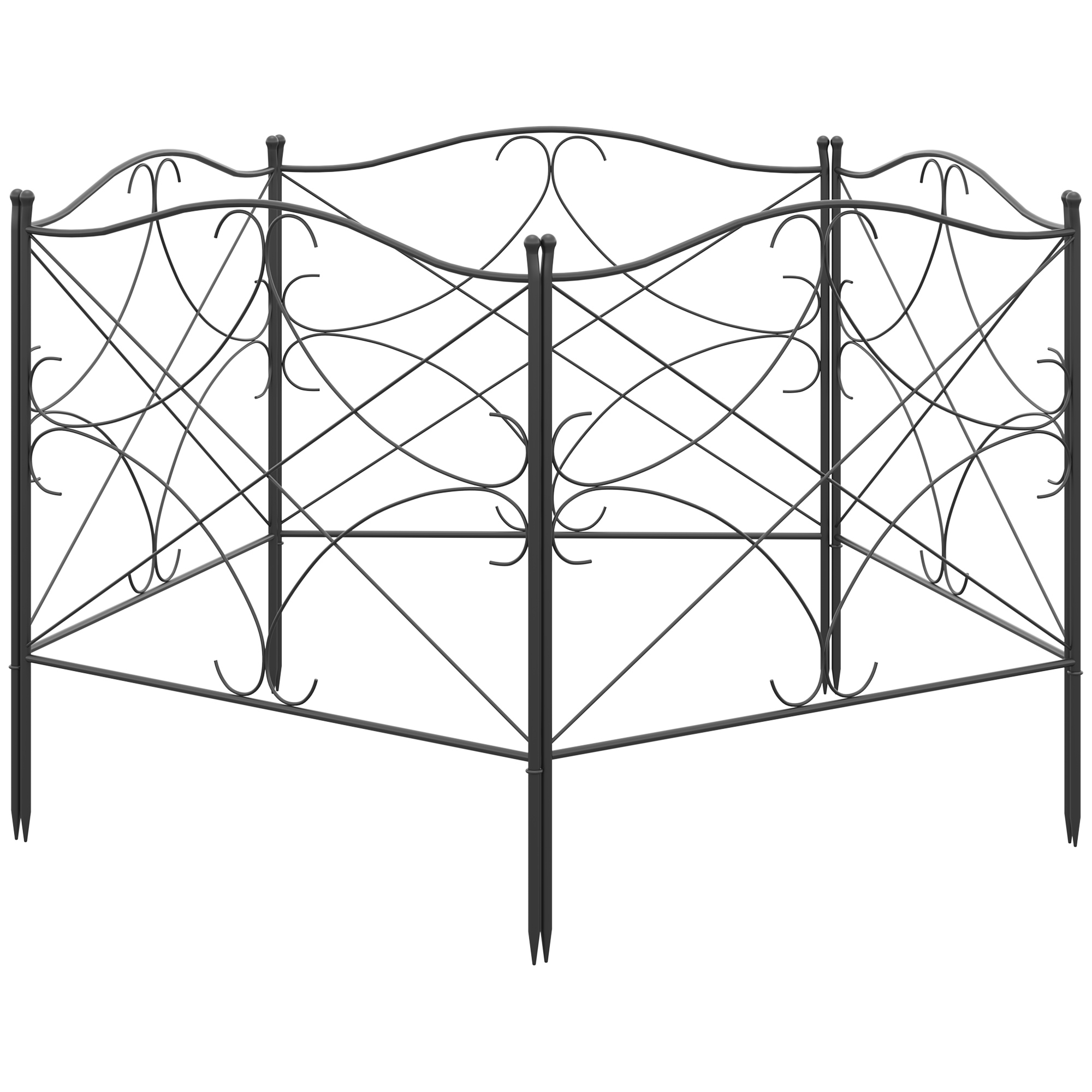 Outsunny 5er Set Dekorative Gartenzäune aus Metall mit Ornamenten 305 x 62 günstig online kaufen