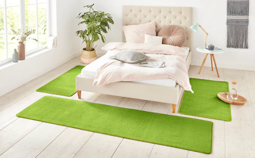 HANSE Home Bettumrandung »Shashi«, (3 tlg.), Kurzflor, Unifarben, Teppich, günstig online kaufen