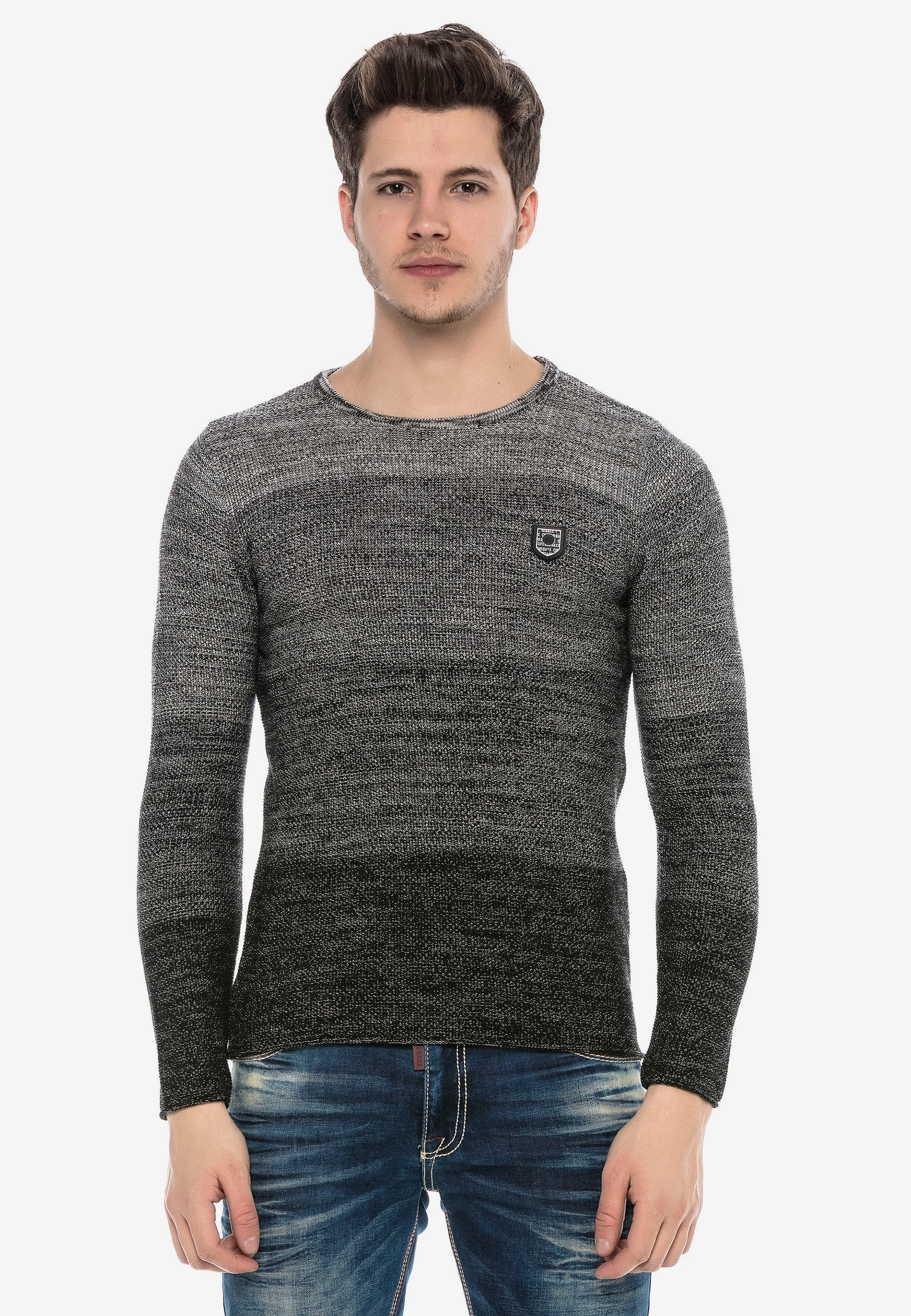 Cipo & Baxx Strickpullover, mit lässigem Rundhalsausschnitt günstig online kaufen