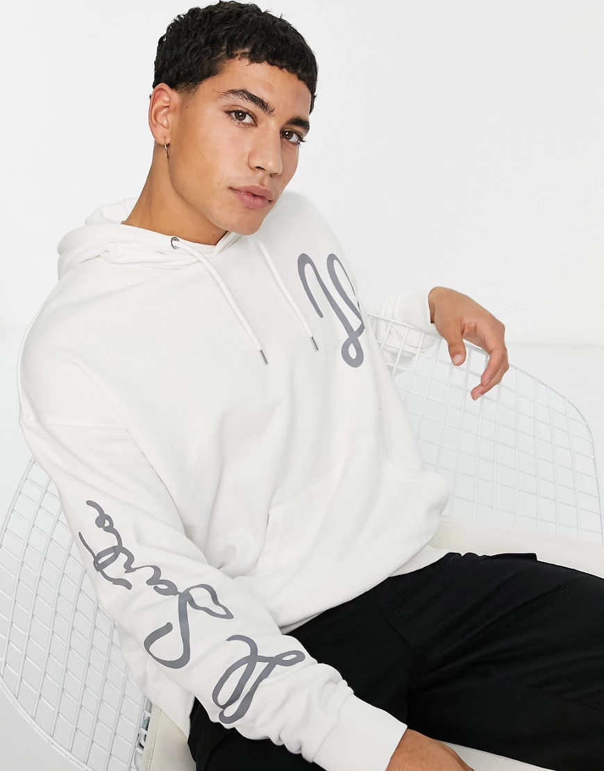 Il Sarto – Kapuzenpullover in Weiß mit Logoprint günstig online kaufen