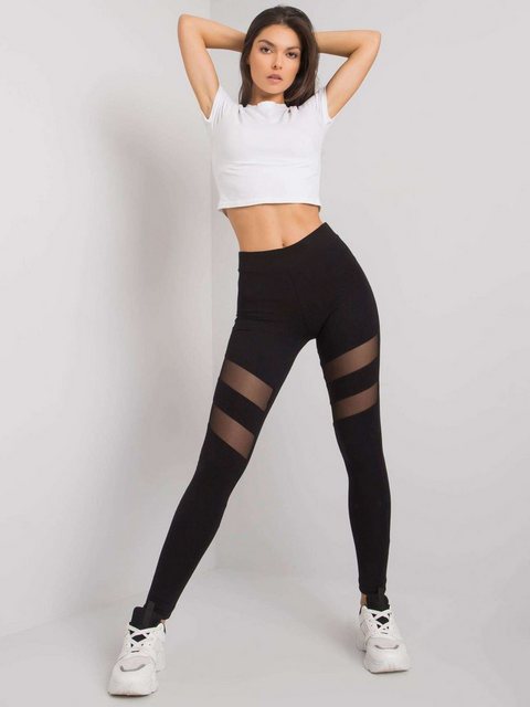 RUE PARIS Leggings RUE PARIS Damen Leggings Transparent Sporthose Baumwolle günstig online kaufen