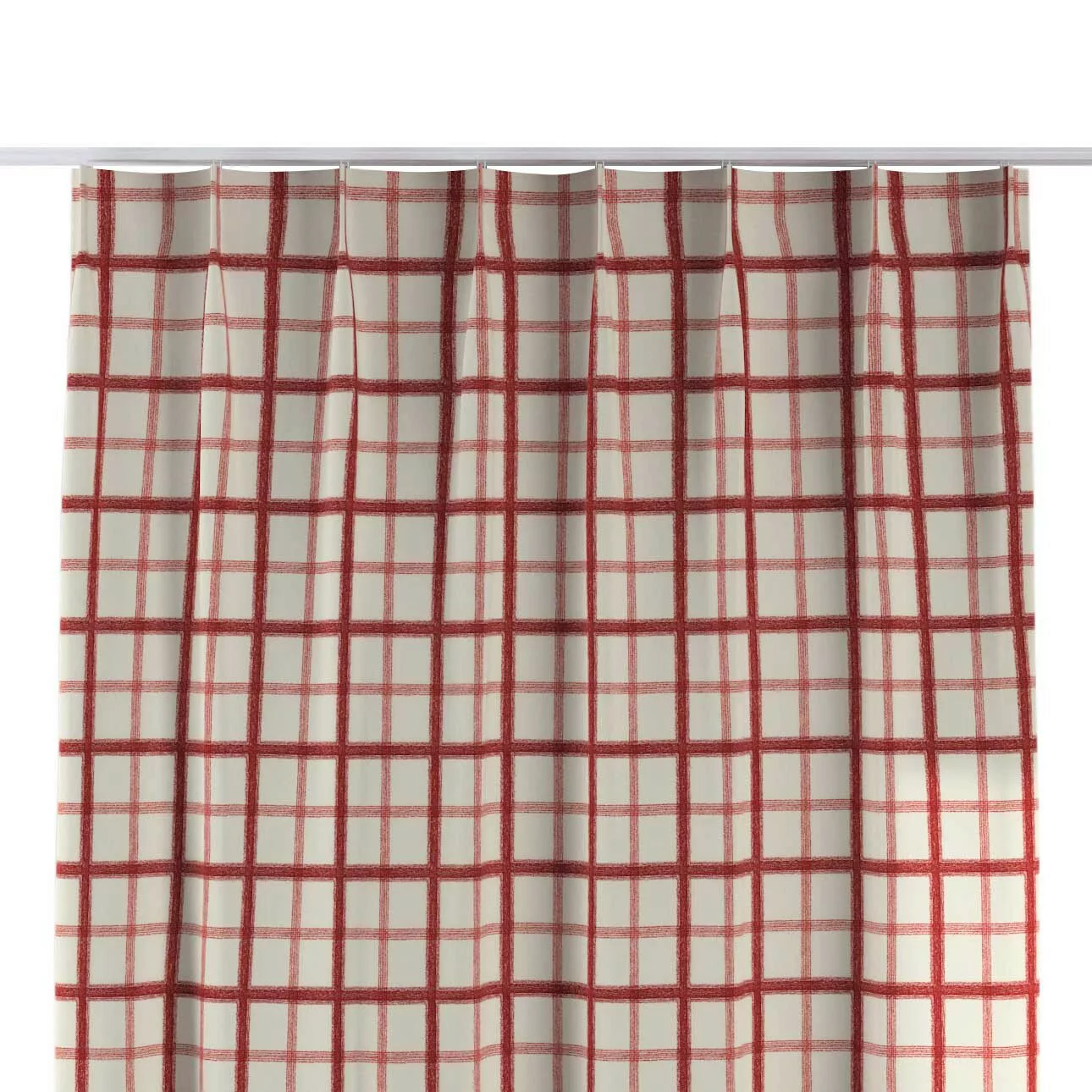 Vorhang mit flämischen 1-er Falten, rot-creme, Avinon (131-15) günstig online kaufen