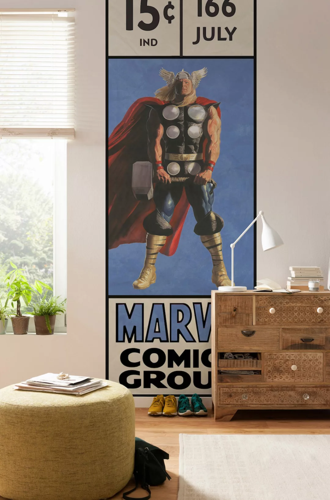 Komar Vliestapete »Thor Retro Comic Box«, 100x280 cm (Breite x Höhe) günstig online kaufen