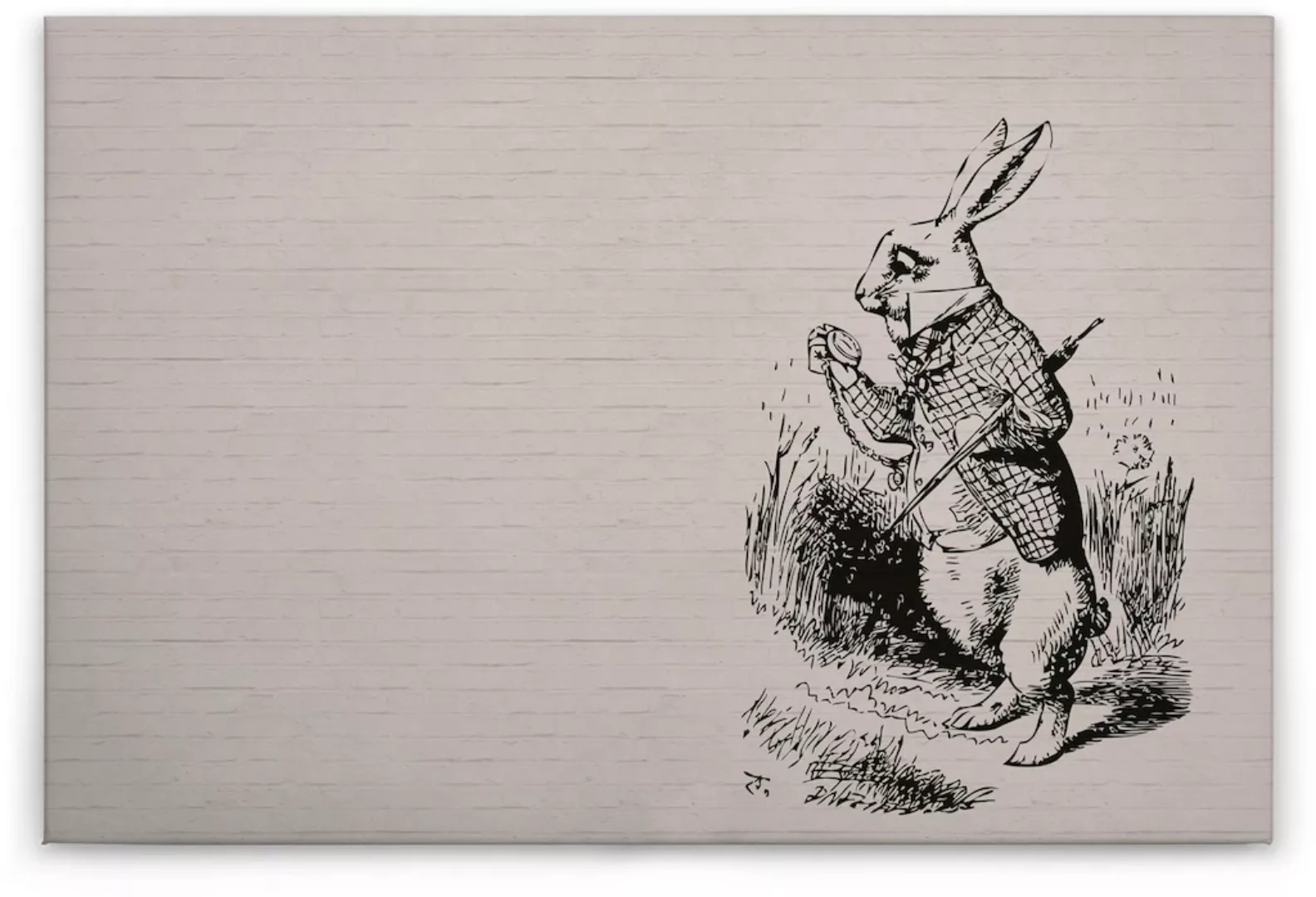 A.S. Création Leinwandbild "bunny", Tiere, (1 St.), Schwarz-Weiß Zeichnung günstig online kaufen