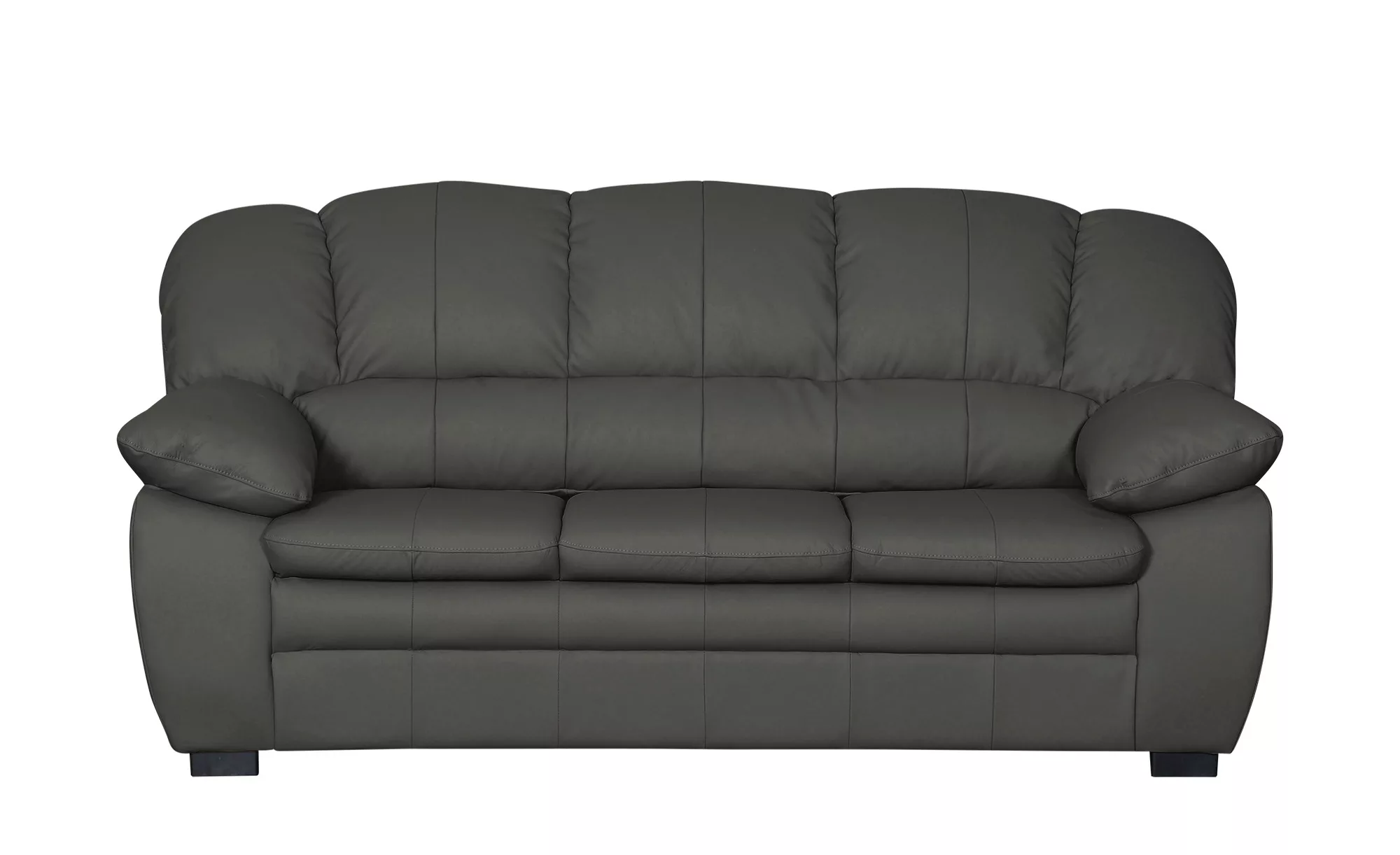 uno Ledersofa  Casino - grau - 191 cm - 88 cm - 92 cm - Polstermöbel > Sofa günstig online kaufen