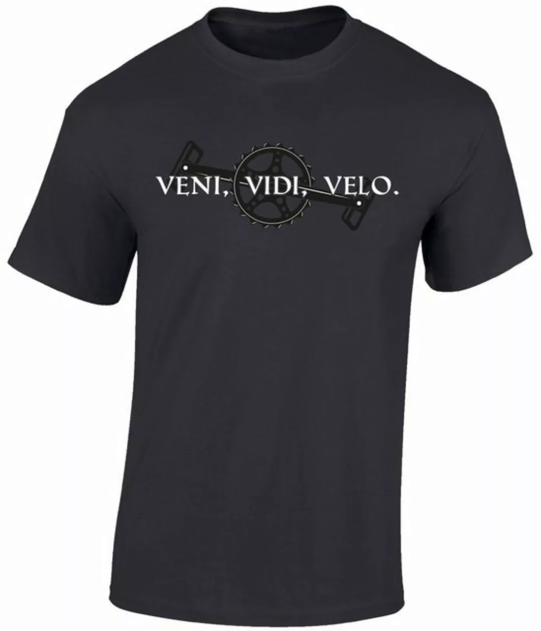 Baddery Print-Shirt Fahrrad T-Shirt : "Veni Vidi Velo" - Latein Fun Shirt, günstig online kaufen
