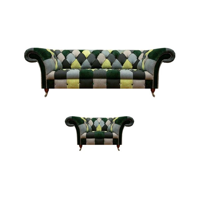 JVmoebel Chesterfield-Sofa Designer Möbel Dreisitze Sofa Couch Chesterfield günstig online kaufen