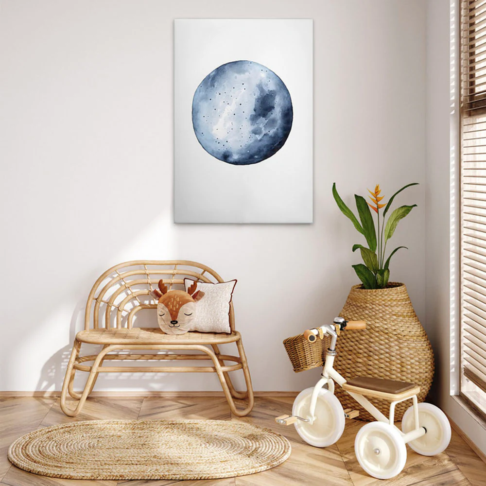 A.S. Création Leinwandbild "Blue Moon - Wandbild Weiß Blau Keilrahmen Kunst günstig online kaufen