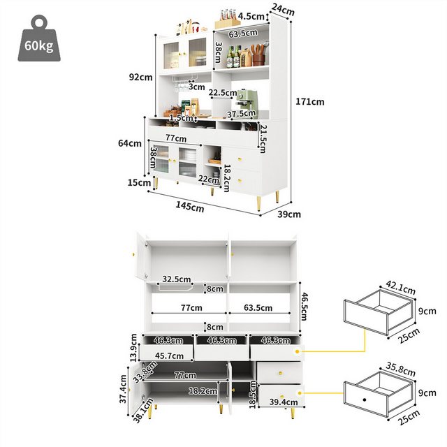 autolock Hochschrank Hochschrank für Restaurants,mit Glastür,Weinglasregal günstig online kaufen