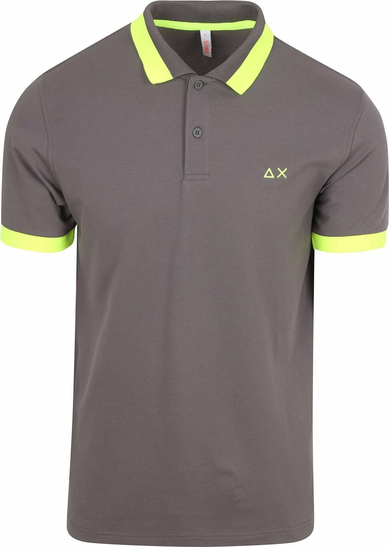 Sun68 Poloshirt Big Stripe Fluo Anthrazit - Größe L günstig online kaufen